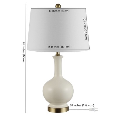 Bowie 26" Cream Ceramic Arc Table Lamp
