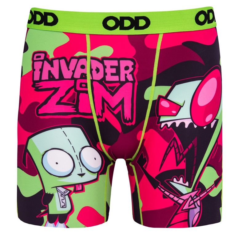 Odd Sox Men's Novelty Underwear Boxer Briefs, Invader Zim Camo, 1 of 6