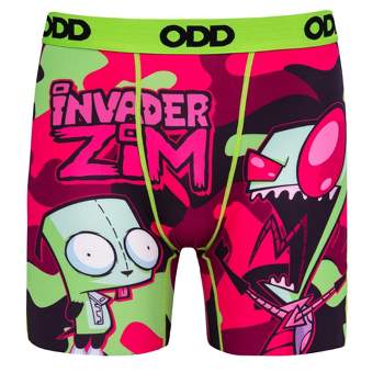 Odd Sox Men's Novelty Underwear Boxer Briefs, Invader Zim Camo