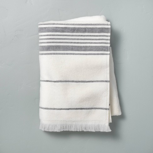 Microstripe Terry Cotton Hand Towel Taupe - Hearth & Hand™ with Magnolia