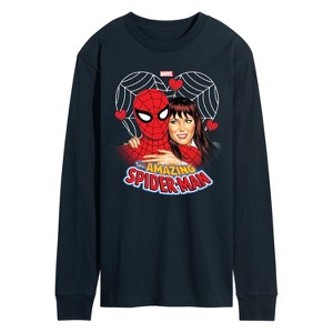 Men's - Marvel - Spider-man Mary Jane Heart Long Sleeve Graphic T-Shirt - 1 of 4