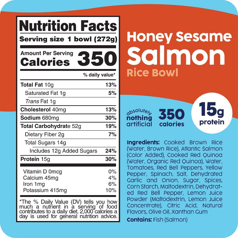 Scott and Jon&#39;s Honey Sesame Salmon Rice Bowl Frozen Meal - 9.6 oz, 5 of 8