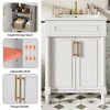 Kumasinova 24" Compact Bathroom Vanity with Half-Moon Ceramic Sink,Bathroom Cabinet with 2 Doors,Adjustable Shelf  for Small and Medium Restroom - 3 of 4
