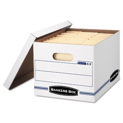 Bankers Box EASYLIFT Storage Box Letter/Letter Lift-Off Lid White/Blue 12/Carton 0006301