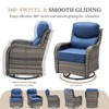 Belord 5 Pieces Small Outdoor Patio Furniture Set, 6" Thick Cushions Swivel Rocker Patio Chairs with Ottoman and Accent Table for Porch Balcony - 4 of 4
