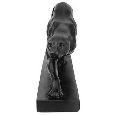 Art Deco Black Resin Panther on the Prowl Statue