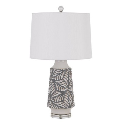 27" Burgin Ceramic Table Lamp with Crystal Base Pearl - Cal Lighting