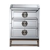 Laken 3 Drawers Mirrored Nightstand - Baxton Studio: Elegant Antique Bronze, Beveled Edges, No Assembly Required - image 3 of 4