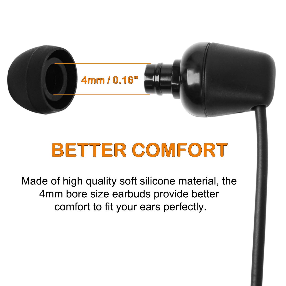 Unique Bargains Silicone Noise Isolation Durable Comfortable Earbud Tips 0.35" x 0.28" 50 Pcs - thumbnail 3