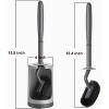 HAMITOR Toilet Bowl Brush Holder Set: Curved Design with Holder for Deep Cleaning Under Rim - Compact Hidden Scrubber for Small Space - 2 of 4