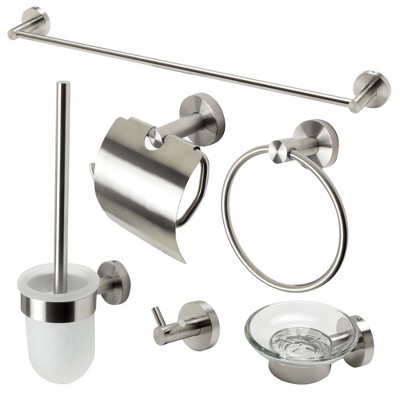 ALFI AB9513-BN Brushed Nickel 6 Piece Matching Bathroom Accessory Set
