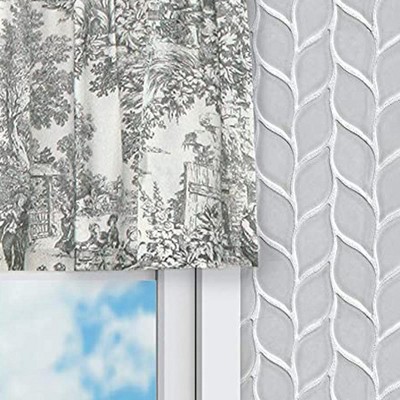 Victoria Park Toile Gray Cotton Room Darkening Valance