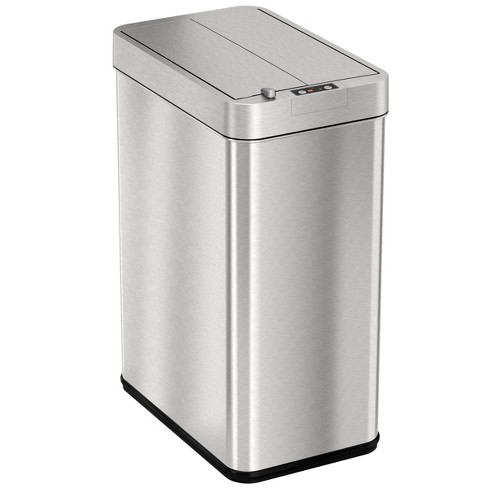 Best Buy: iTouchless 13 Gallon Touchless Sensor Trash Can with AbsorbX Odor  Control System, Stainless Steel Oval Shape Kitchen Bin Silver ITOS13B