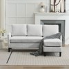 Hyleory 3-Seater L-Shaped Sectional Sofa with Chaise, Small Linen-Look Fabric Couch for Living Room or Studio - 3 of 4