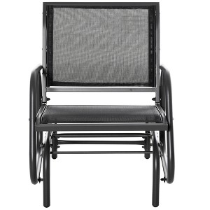Outdoor Glider Chair, Steel Swing Chai with Curved Armrests for Porch, Garden, Poolside, Balcony - 1 of 4