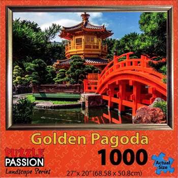 Puzzle Passion Golden Pagoda 1000 Piece Landscape Jigsaw Puzzle