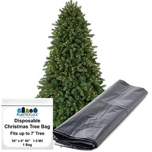 Plasticplace Christmas Tree Disposal And Storage Bag, Fits Trees 7 Tall,  54 X 8 X 90, 1.5 Mil (Black)