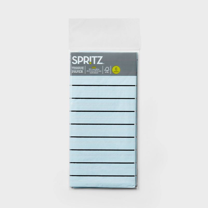6ct Stripe Pegged Tissue Paper Blue - Spritz&#8482;, 3 of 4