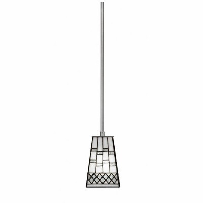 Toltec Lighting Apollo 1 - Light Pendant in  Graphite with 5" Square Pewter Art Glass Shade