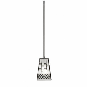 Toltec Lighting Apollo 1 - Light Pendant in  Graphite with 5" Square Pewter Art Glass Shade - 1 of 1