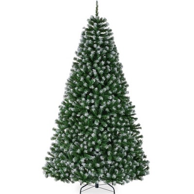 Best Choice Products Artificial Frosted Christmas Tree, 7.5ft Premium Unlit Spruce Design, Dense Branches   Green Spruce