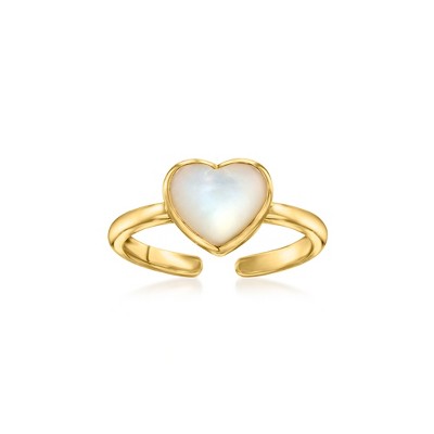 Ross-Simons Heart-Shaped Mother-Of-Pearl Toe Ring in 18kt Gold Over Sterling Size Adjustable