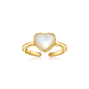Ross-Simons Heart-Shaped Mother-Of-Pearl Toe Ring in 18kt Gold Over Sterling Size Adjustable - 1 of 3
