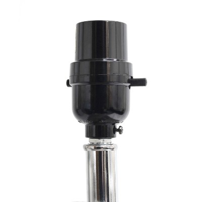 21" Red Leather Modern Table Lamp with White Shade