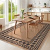 Washable Geometric Bordered Living Room Rugs, Soft Non Slip Bedroom Dining Room Carpet, Low Pile Floor Cover for Home Office - 4 of 4