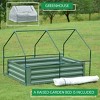 Aoodor Mini Greenhouse, Galvanized Steel Raised Garden Bed Metal Planter Box Kit with 2 Roll-up Zipper Doors Mini Greenhouse Cover - 2 of 4