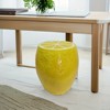 Vynxaria 14" Oversized Yellow Lemon Fruit Stool, Resin Multi-Purpose Stool/Side Table/Plant Stand - 2 of 4