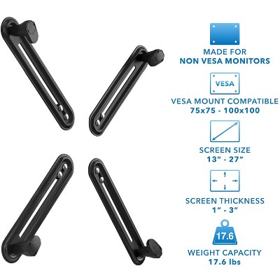 Heavy Duty Black Steel VESA Monitor Adapter Kit
