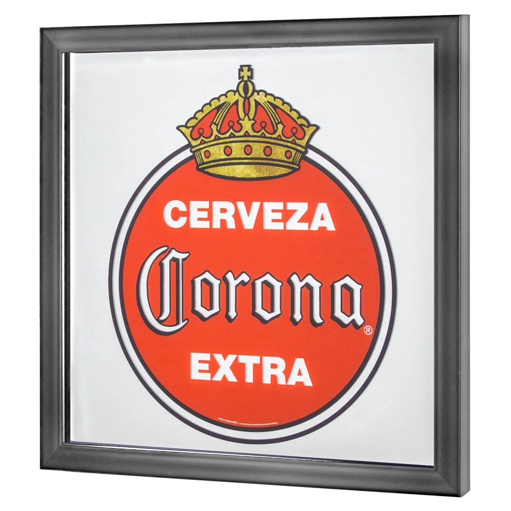 Photos - Wall Mirror Vintage Corona Extra Screen Printed Mirror Red/White - American Art Decor