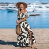 Women's Off-Shoulder Ruffle Smoked Waist Printed Maxi Dress - Cupshe - 4 of 4