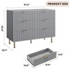 Fluted 6 Drawer Storage Dresser, Tall Modern Chest with Ample Deep Drawers and Wide Top - 2 of 4