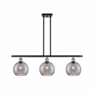 Athens Deco Swirl - 3 Light Island In Industrial Style-11 Inches Tall and 36 Inches Wide
