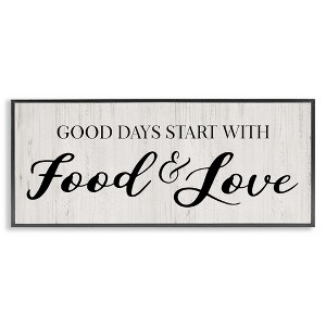 Stupell Industries Good Days Start with Food Love Kitchen Sign, 13" x 30" - 1 of 4