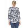 Women's Pleated Casual Floral Blouse - White Mark - 3 of 4