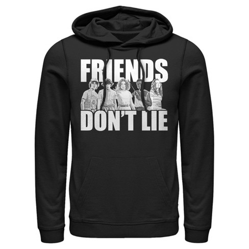 Men s Stranger Things Friends Don t Lie Character Pose Pull Over