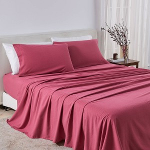 Isla Jade 100% Turkish Cotton Solid Flannel Sheet Set - 1 of 4