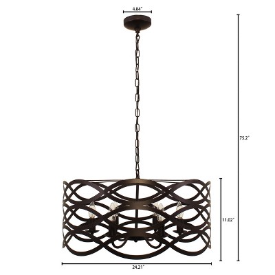 Capella 25" Oil-Rubbed Bronze Transitional Ceiling Pendant with Glass