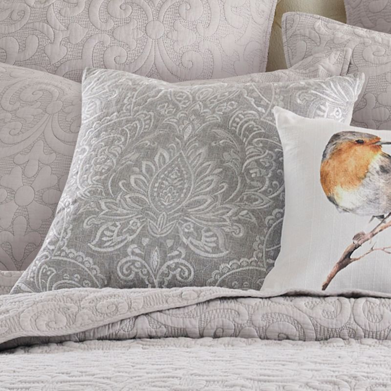 Sherbourne Gray Embroidered Decorative Pillow - Levtex Home, 2 of 4