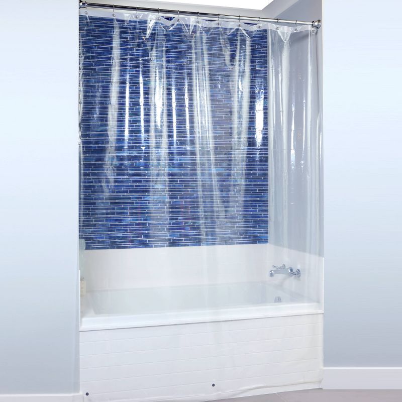 Floor to Ceiling Shower Curtain Liner with Microban Clear - Slipx Solutions, 1 of 5