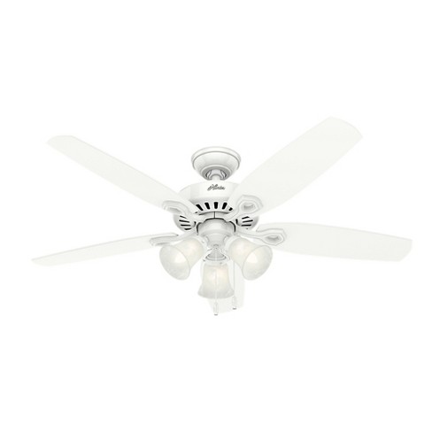 52 Builder Plus Snow Lighted Ceiling Fan White Hunter Fan