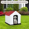 FDW 28/32/39 Inch Spacious Plastic Dog House Dog Kennel with Ventilated Roof Removable Tray - 2 of 4
