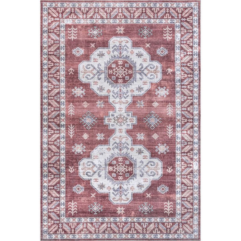 nuLOOM Norma Machine Washable Traditional Medallion Area Rug, 1 of 10