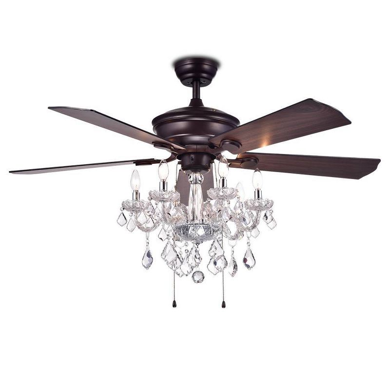 52&#34; x 52&#34; x 16&#34; Havorand Ceiling Fan Brown - Warehouse Of Tiffany, 1 of 6