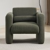 30.7" Seaweed Green Modern Accent Chair with Pillow and Armrests, Comfy Upholstered Single Sofa for Home or Office-3irtyhousy - 2 of 4