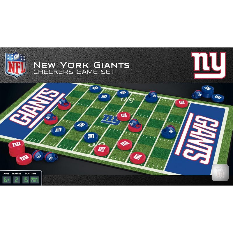 MasterPieces Officially licensed NFL New York Giants Checkers Board Game for Families and Kids ages 6 and Up, 1 of 6