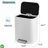 Stainless Steel Trash Can with Thin Lid with Step Pedal & Removable Liner Stainless Steel Large Garbage Can - 2 of 4